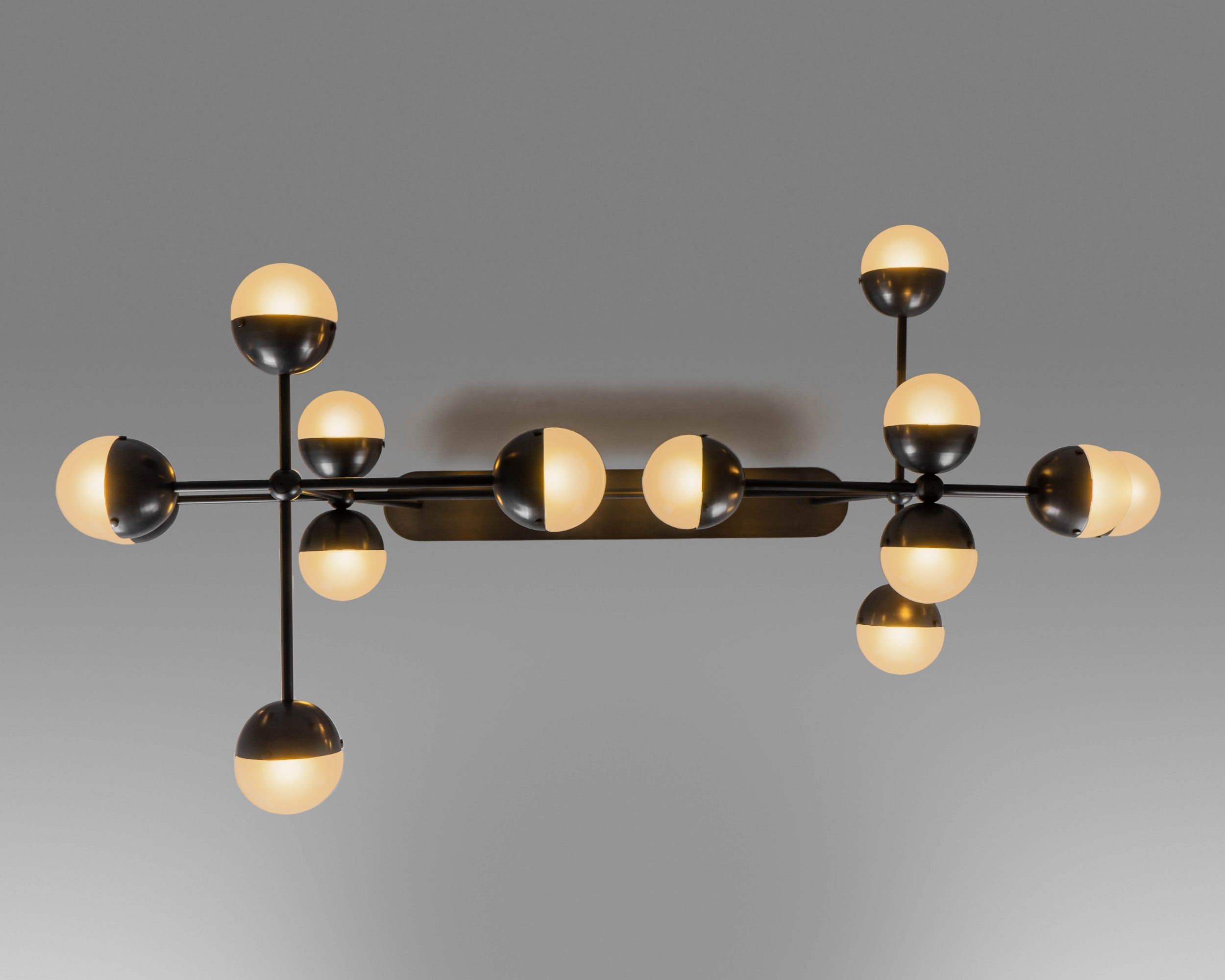 Schwung Molecule Linear Frosted Hemisphere Chandelier